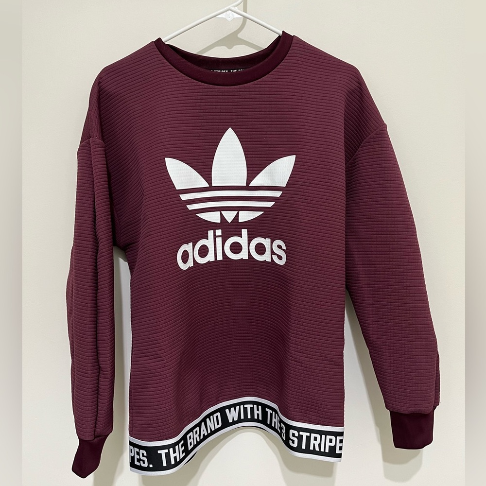 Adidas Maroon Trefoil Sweatshirt